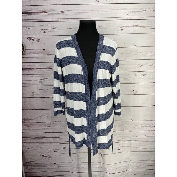 Faded Glory Women Blue White‎ Cardigan Sweater - Picture 8 of 8